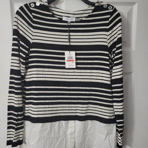 Calvin Klein striped‎ tunic NWT Size XS - Picture 1 of 6